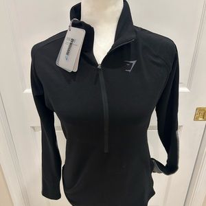 NWT Gymshark Impilse Pullover-Black/Charcoal Mari Medium